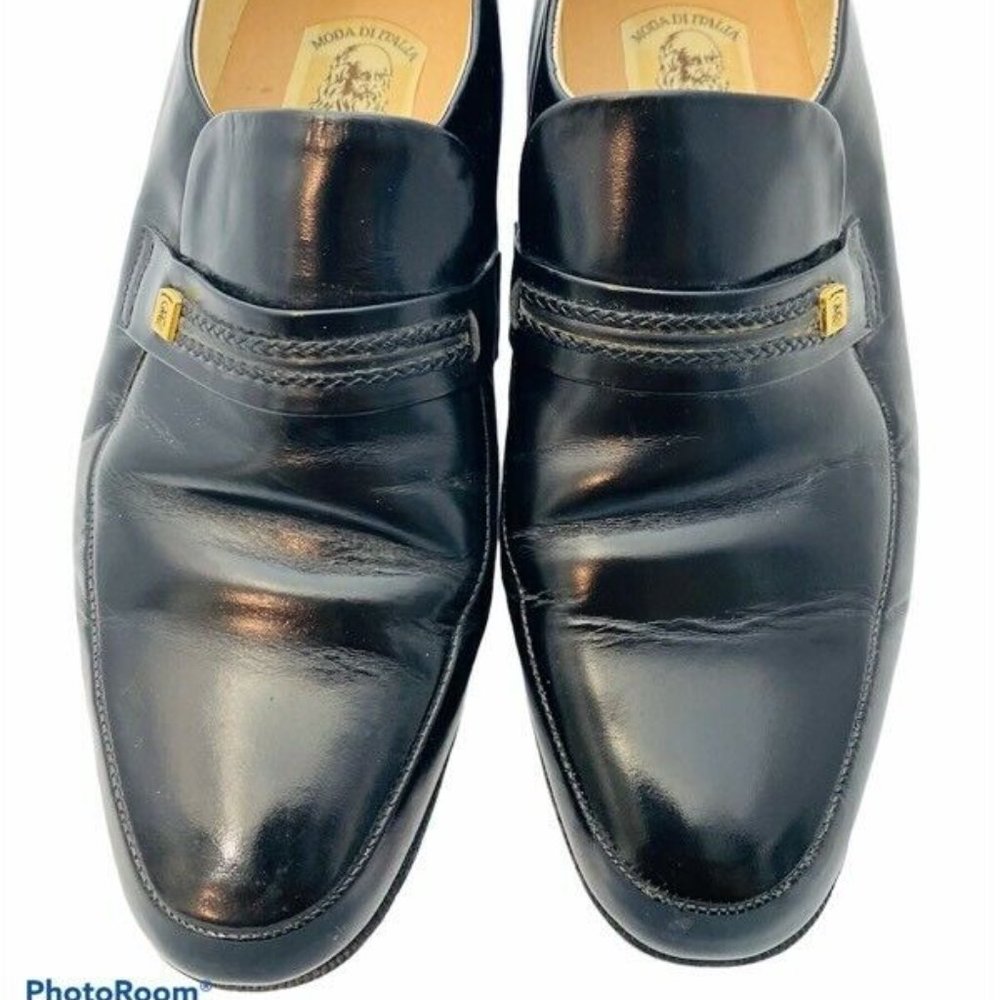Leonardo Mens Loafer Dress Shoes Black Leather